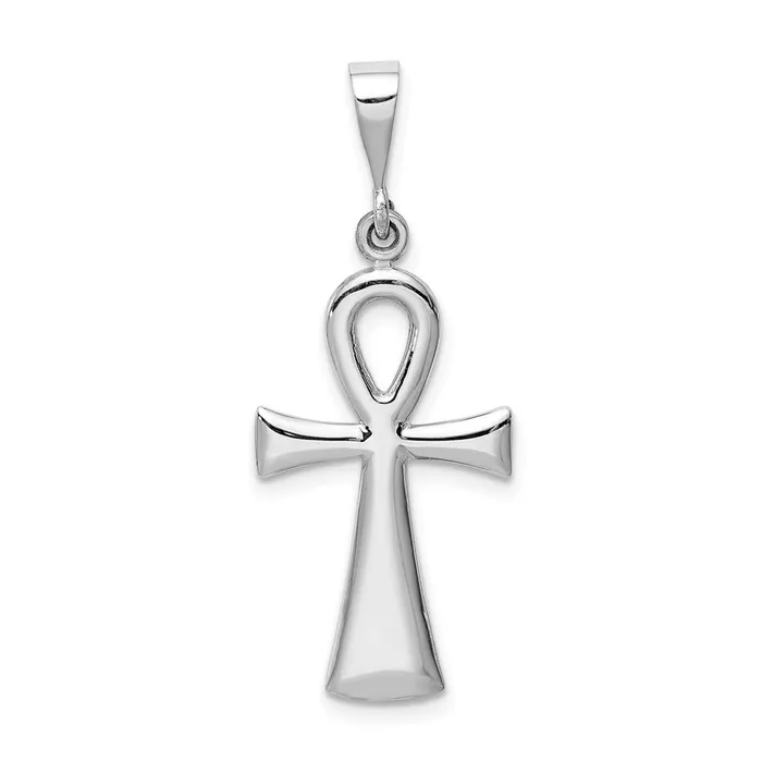 Goldia Necklaces 14k White Gold Ankh Cross Pendant