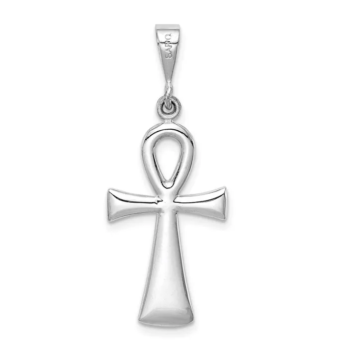 Goldia Necklaces 14k White Gold Ankh Cross Pendant
