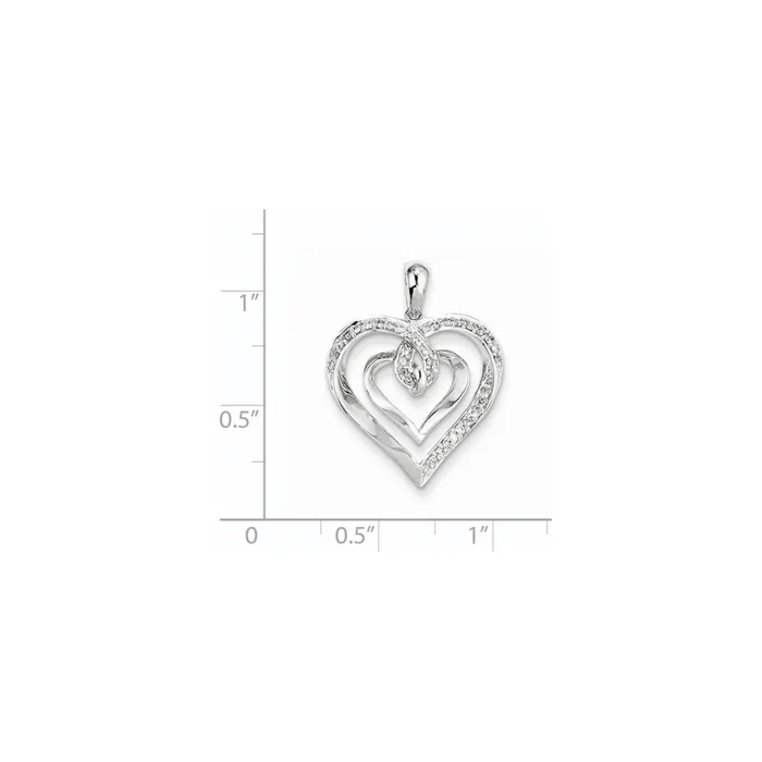 Goldia Necklaces 14k White Gold Real Diamond Heart Pendant