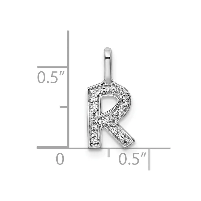 Goldia Necklaces 14K White Gold Real Diamond Letter R Initial Pendant