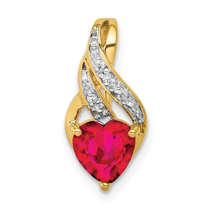 Goldia Necklaces 14k White Gold Real Diamond u0026 Created Ruby Heart Pendant Goldia Necklaces 14k White Gold Real Diamond u0026 Created Ruby Heart Pendant