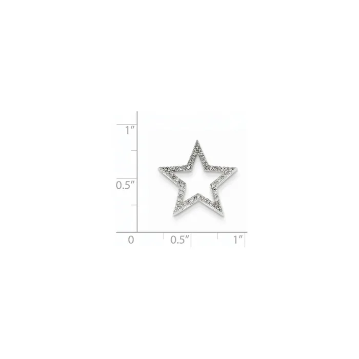 Goldia Necklaces 14k White Gold Small Real Diamond Star Chain Slide Pendant