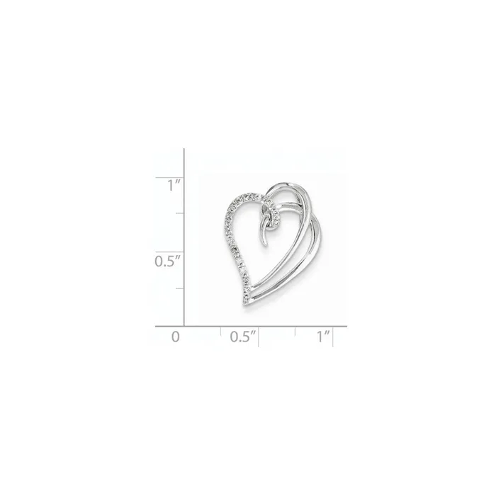 Goldia Necklaces 14K White Gold u0026 Real Diamond Heart Pendant Slide