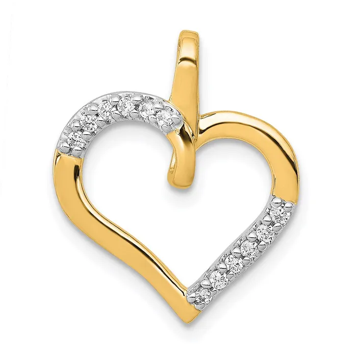 Goldia Necklaces 14K Yellow Gold 110ct Real Diamond Heart Pendant