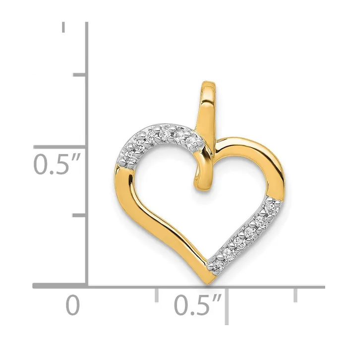 Goldia Necklaces 14K Yellow Gold 110ct Real Diamond Heart Pendant