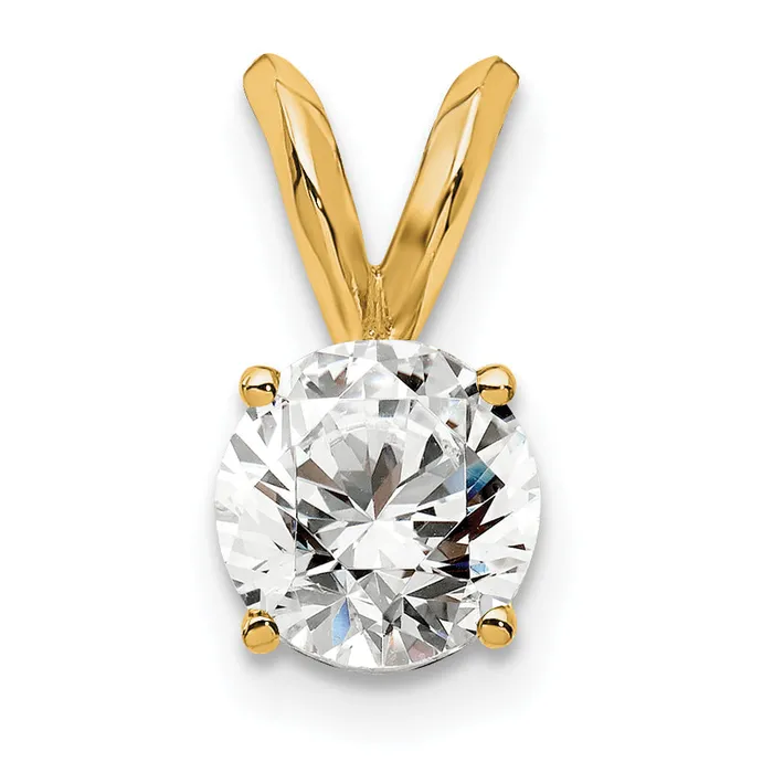 Goldia Necklaces 14k Yellow Gold 12 Ct Lab Grown Diamond VSSI G Round Four Prong Solitaire Pendant Goldia Necklaces 14k Yellow Gold 12 Ct Lab Grown Diamond VSSI G Round Four Prong Solitaire Pendant