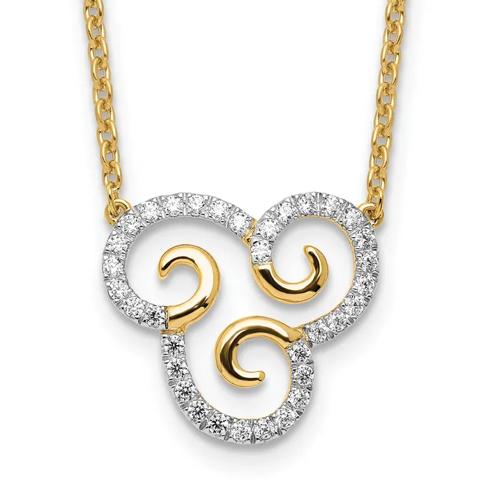 Goldia Necklaces 14k Yellow Gold 14 Ct Lab Grown Diamond VSSI G Swirls 18 inch Necklace Goldia Necklaces 14k Yellow Gold 14 Ct Lab Grown Diamond VSSI G Swirls 18 inch Necklace