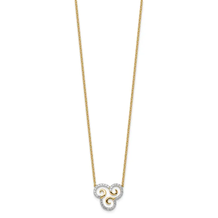 Goldia Necklaces 14k Yellow Gold 14 Ct Lab Grown Diamond VSSI G Swirls 18 inch Necklace