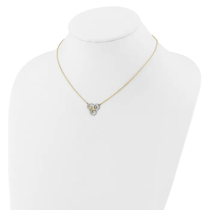 Goldia Necklaces 14k Yellow Gold 14 Ct Lab Grown Diamond VSSI G Swirls 18 inch Necklace