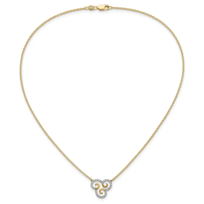 Goldia Necklaces 14k Yellow Gold 14 Ct Lab Grown Diamond VSSI G Swirls 18 inch Necklace