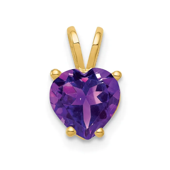 Goldia Necklaces 14K Yellow Gold 7mm Heart Amethyst pendant