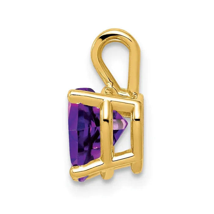 Goldia Necklaces 14K Yellow Gold 7mm Heart Amethyst pendant