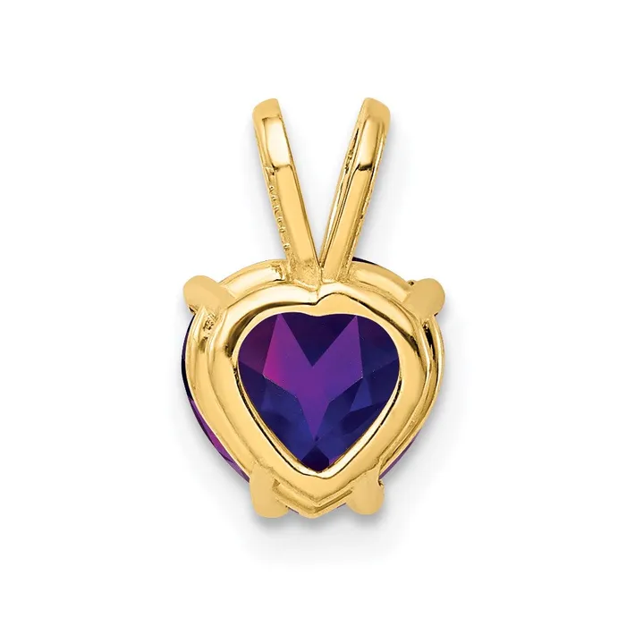 Goldia Necklaces 14K Yellow Gold 7mm Heart Amethyst pendant