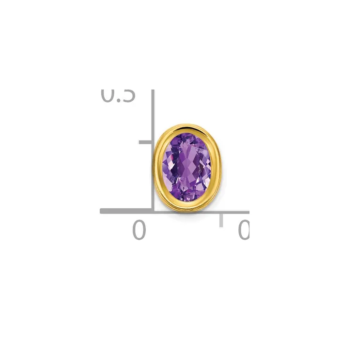 Goldia Necklaces 14K Yellow Gold 7x5mm Oval Amethyst bezel pendant