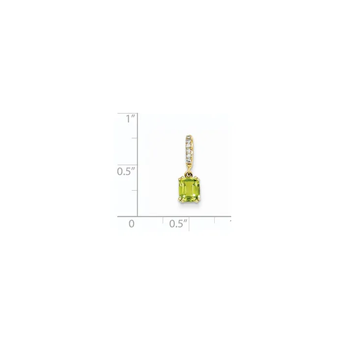 Goldia Necklaces 14K Yellow Gold Real Diamond and Peridot Pendant