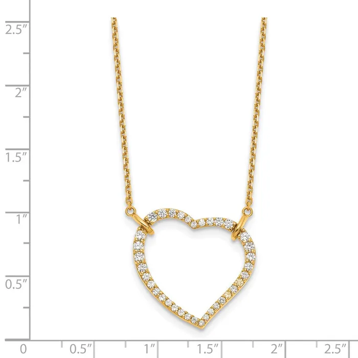 Goldia Necklaces 14K Yellow Gold Real Diamond Heart Pendant Necklace