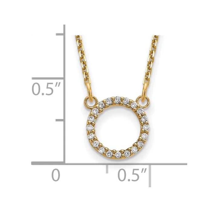 Goldia Necklaces 14K Yellow Gold Real Diamond Open Circle Necklace