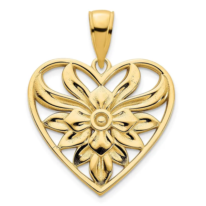 Goldia Necklaces 14k Yellow Goldy Fancy Heart Pendant
