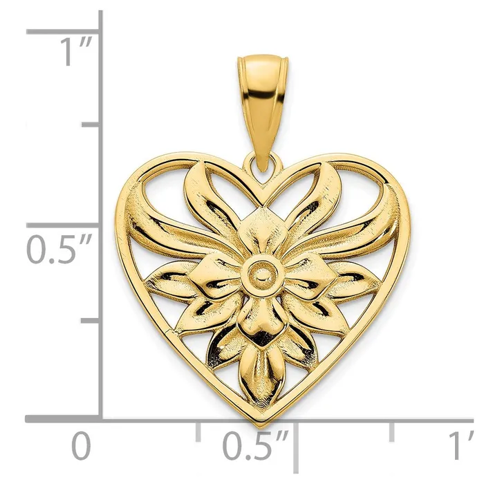 Goldia Necklaces 14k Yellow Goldy Fancy Heart Pendant