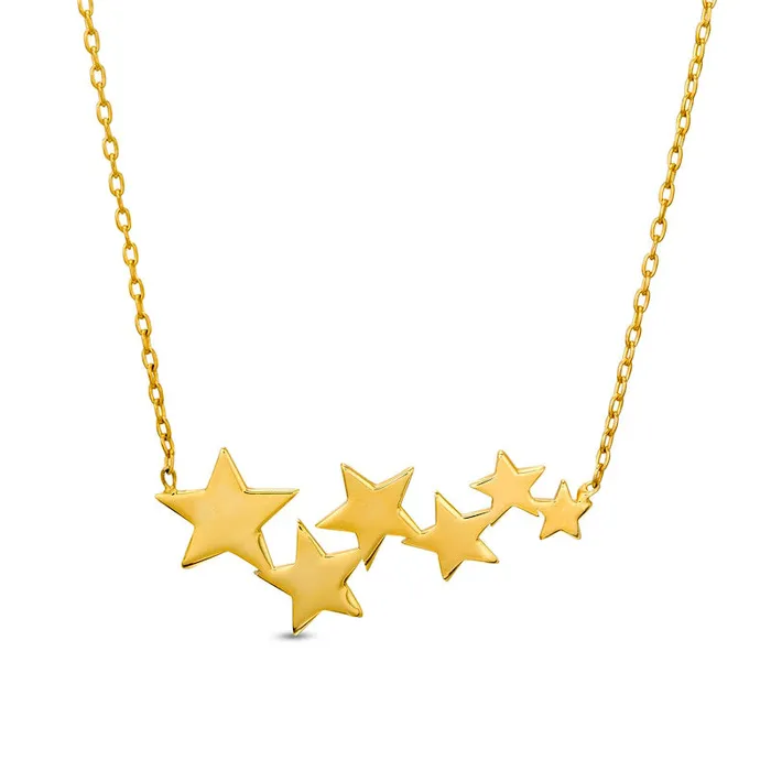 Goldia Necklaces Graduated Star Cluster Necklace in 14K Gold