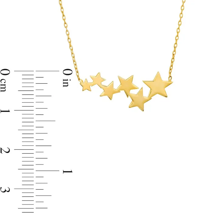 Goldia Necklaces Graduated Star Cluster Necklace in 14K Gold Goldia Necklaces Graduated Star Cluster Necklace in 14K Gold