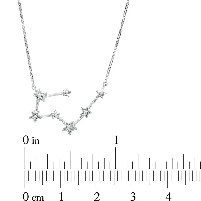 Goldia Necklaces Natural Diamond Accent Taurus Constellation Necklace in Sterling Silver Goldia Necklaces Natural Diamond Accent Taurus Constellation Necklace in Sterling Silver