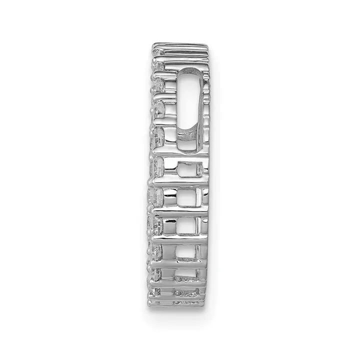 Goldia Necklaces Solid 14k White Gold 12ct Simulated CZ Circle Chain Slide Goldia Necklaces Solid 14k White Gold 12ct Simulated CZ Circle Chain Slide