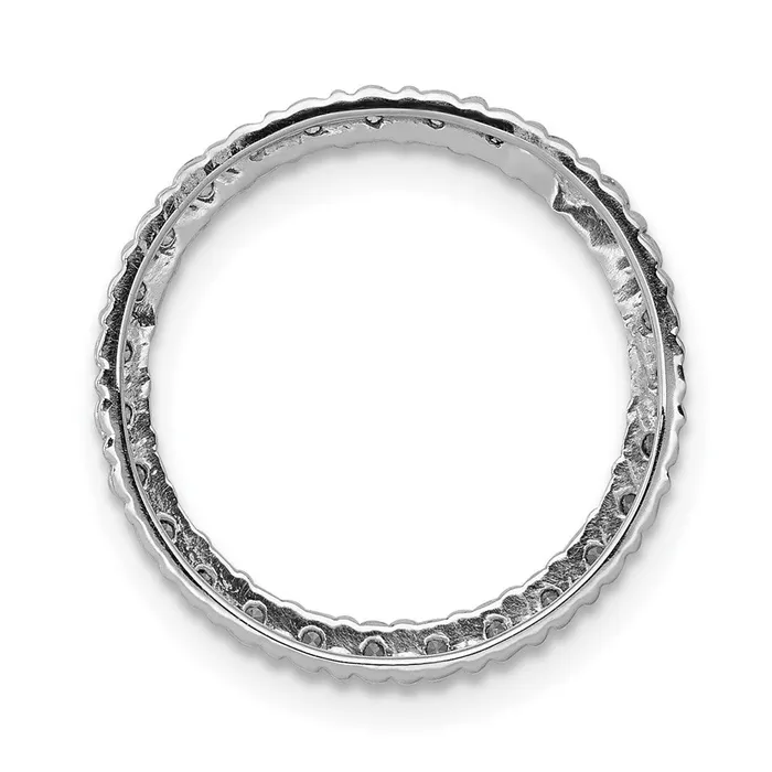 Goldia Necklaces Solid 14k White Gold 12ct Simulated CZ Circle Chain Slide Goldia Necklaces Solid 14k White Gold 12ct Simulated CZ Circle Chain Slide