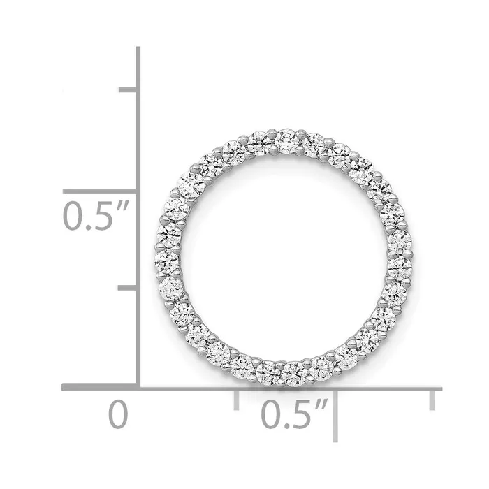 Goldia Necklaces Solid 14k White Gold 12ct Simulated CZ Circle Chain Slide Goldia Necklaces Solid 14k White Gold 12ct Simulated CZ Circle Chain Slide