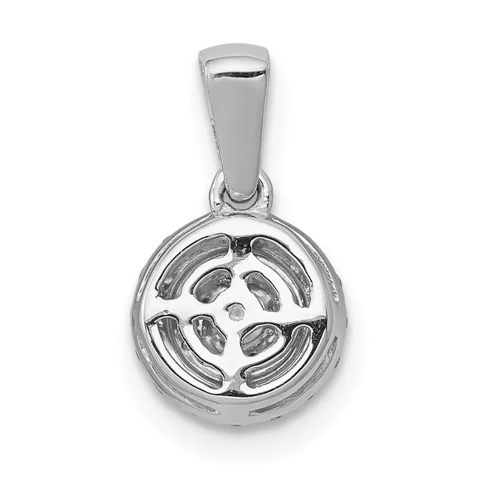 Goldia Necklaces Solid 14k White Gold 14ct Simulated CZ Round Halo Cluster Pendant