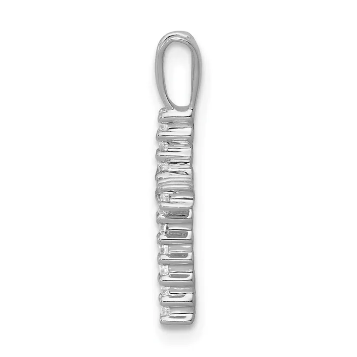 Goldia Necklaces Solid 14k White Gold 16ct Simulated CZ Latin Cross Pendant