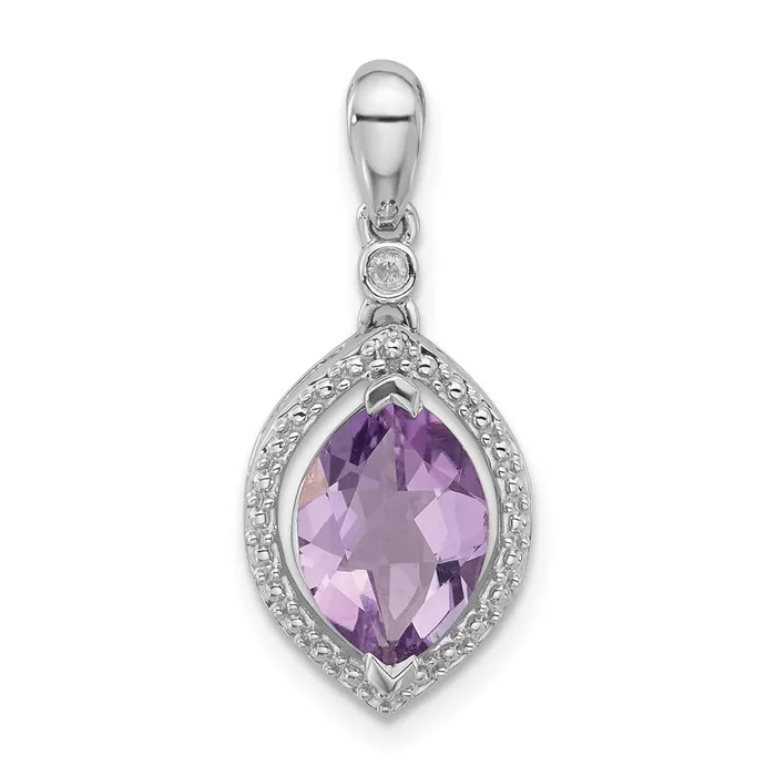 Goldia Necklaces Sterling Silver Diamond u0026 Pink Quartz Pendant
