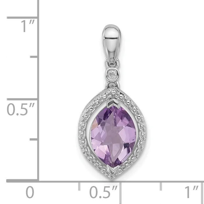 Goldia Necklaces Sterling Silver Diamond u0026 Pink Quartz Pendant