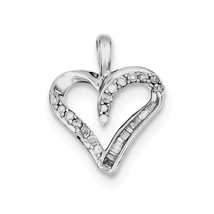 Goldia Necklaces Sterling Silver Rhodium Diamond Pendant
