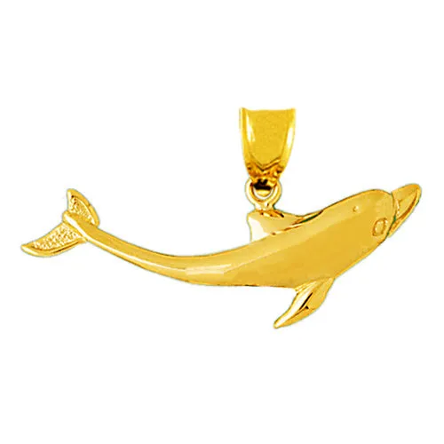 Goldia PreStyled Sets 14K Gold 42MM Swimming Dolphin Pendant