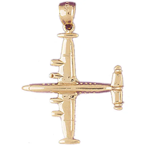 Goldia PreStyled Sets 14K Gold Fighter Plane Pendant