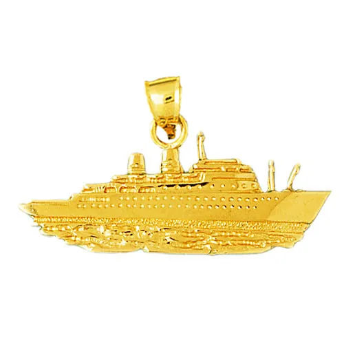 Goldia PreStyled Sets 14K Gold Luxury Cruise Ship Making Waves Pendant