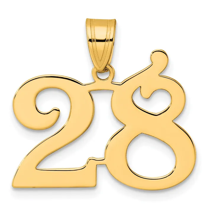 Goldia PreStyled Sets 14k Yellow Gold Polished Number 28 Pendant
