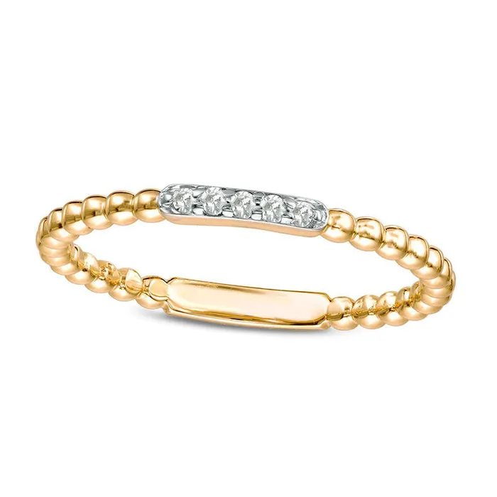 Goldia Rings 005 CT TW Natural Diamond Beaded Anniversary Band in Solid 10K Yellow Gold Goldia Rings 005 CT TW Natural Diamond Beaded Anniversary Band in Solid 10K Yellow Gold