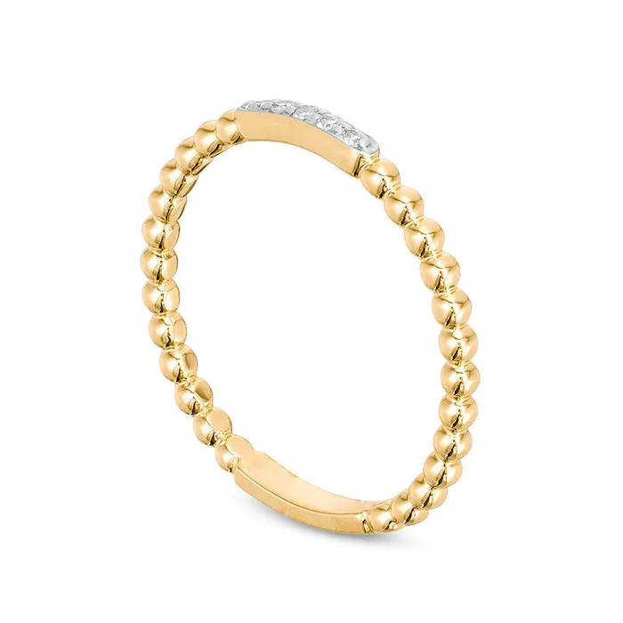 Goldia Rings 005 CT TW Natural Diamond Beaded Anniversary Band in Solid 10K Yellow Gold Goldia Rings 005 CT TW Natural Diamond Beaded Anniversary Band in Solid 10K Yellow Gold