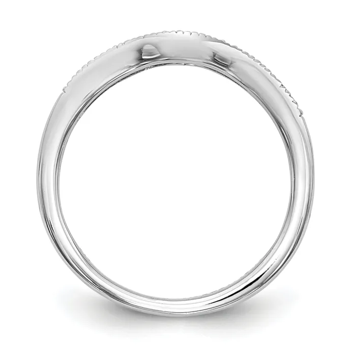 Goldia Rings 008ct CZ Solid Real 14k White Gold Wedding Wedding Band Ring