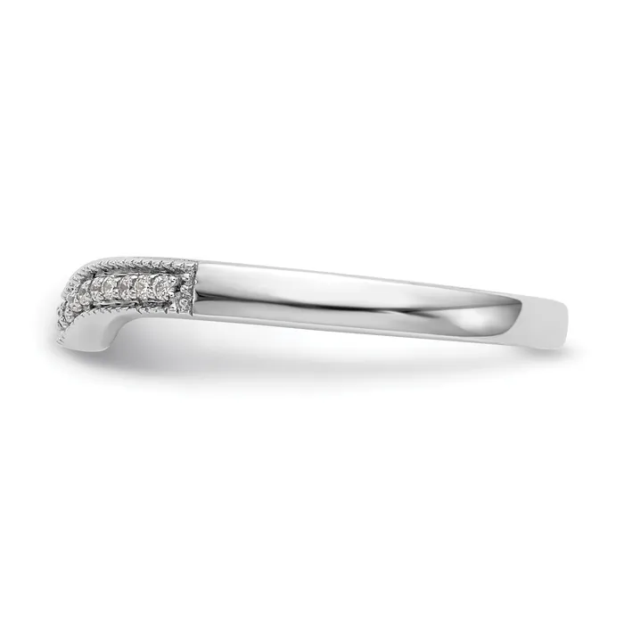 Goldia Rings 008ct CZ Solid Real 14k White Gold Wedding Wedding Band Ring