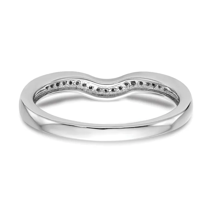 Goldia Rings 008ct CZ Solid Real 14k White Gold Wedding Wedding Band Ring