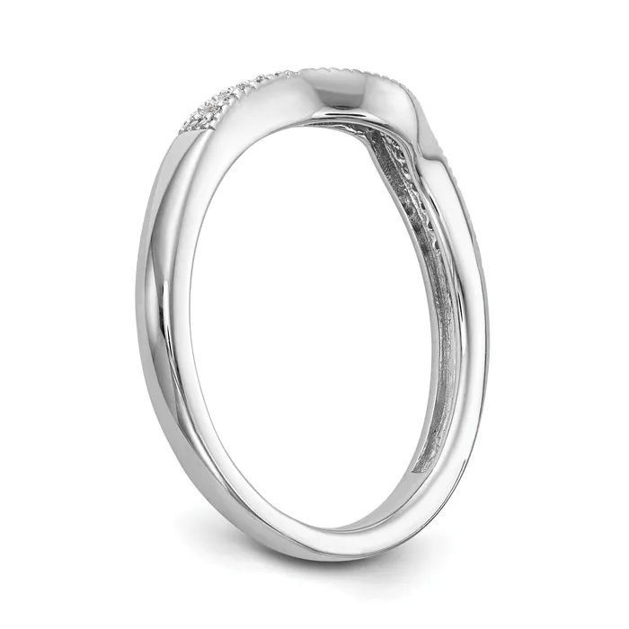 Goldia Rings 008ct CZ Solid Real 14k White Gold Wedding Wedding Band Ring
