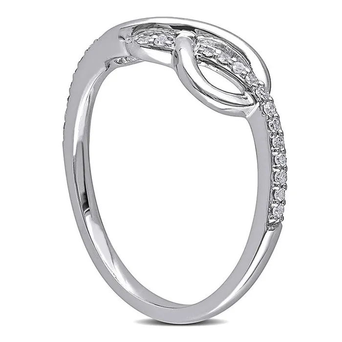 Goldia Rings 013 CT TW Natural Diamond Infinity Ring in Solid 10K White Gold Goldia Rings 013 CT TW Natural Diamond Infinity Ring in Solid 10K White Gold