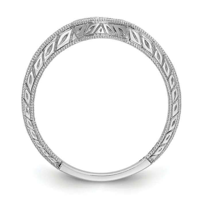 Goldia Rings 014ct CZ Solid Real 14K White Gold Wedding Band Ring