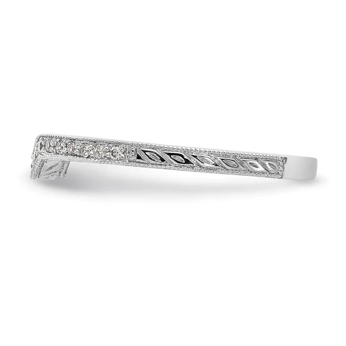 Goldia Rings 014ct CZ Solid Real 14K White Gold Wedding Band Ring