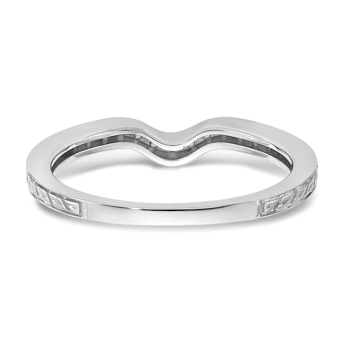 Goldia Rings 014ct CZ Solid Real 14K White Gold Wedding Band Ring