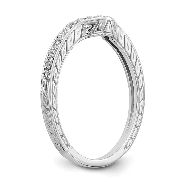 Goldia Rings 014ct CZ Solid Real 14K White Gold Wedding Band Ring