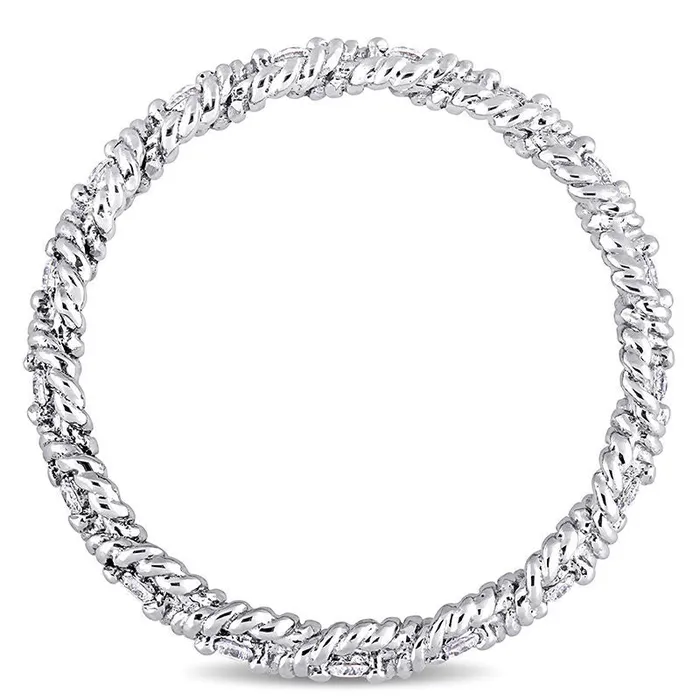 Goldia Rings 017 CT TW Natural Diamond Twist Rope Eternity Wedding Band in Solid 10K White Gold Goldia Rings 017 CT TW Natural Diamond Twist Rope Eternity Wedding Band in Solid 10K White Gold